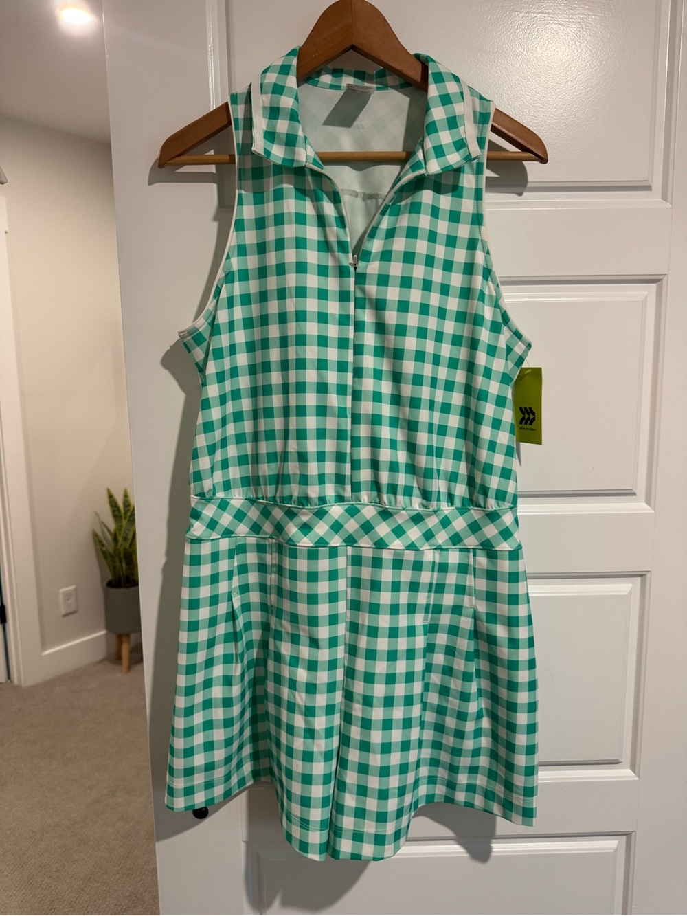 all in motion Green Gingham Sleeveless Romper - Picture 2 of 4